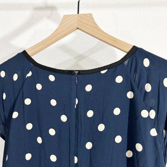 Boden Easy Day Polka Dot Above Knee Dress Blue 14 Business Casual French Girl - Picture 6 of 10